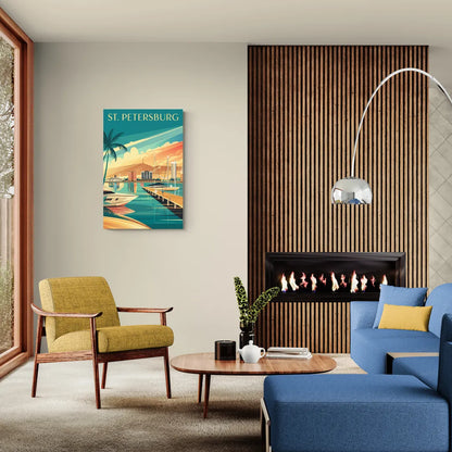 St. Petersburg Gulf Coast Views - Canvas Wall Art Living Room