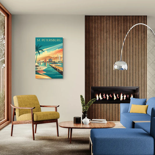 St. Petersburg Gulf Coast Views - Canvas Wall Art Living Room