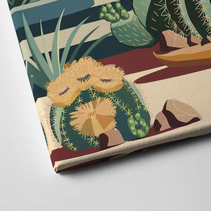 Palm Springs Colorful Cactus Canvas Close Up