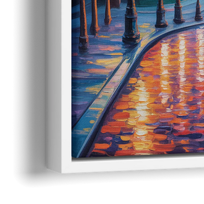 Parliament Hill Twilight - Close-Up White Frame Canvas