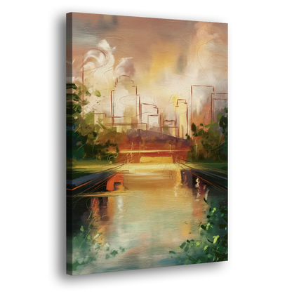 Durham Riverwalk Serenity - Canvas Print Art Sides
