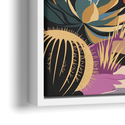 Palm Springs Desert Bloom - Close-Up White Frame Canvas