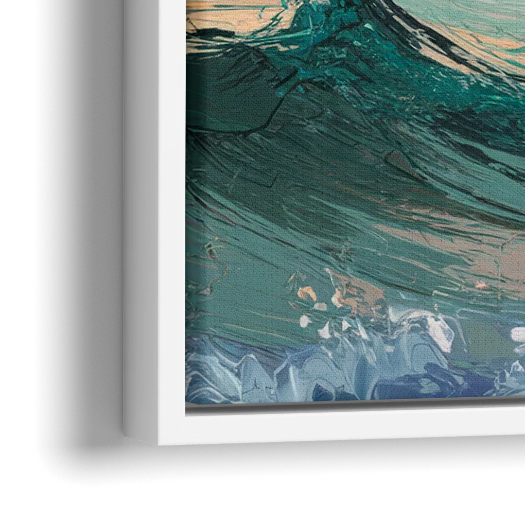 Big Sur Pacific Waves - Close-Up White Frame Canvas