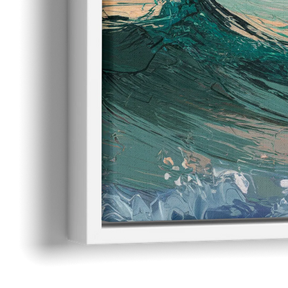 Big Sur Pacific Waves - Close-Up White Frame Canvas