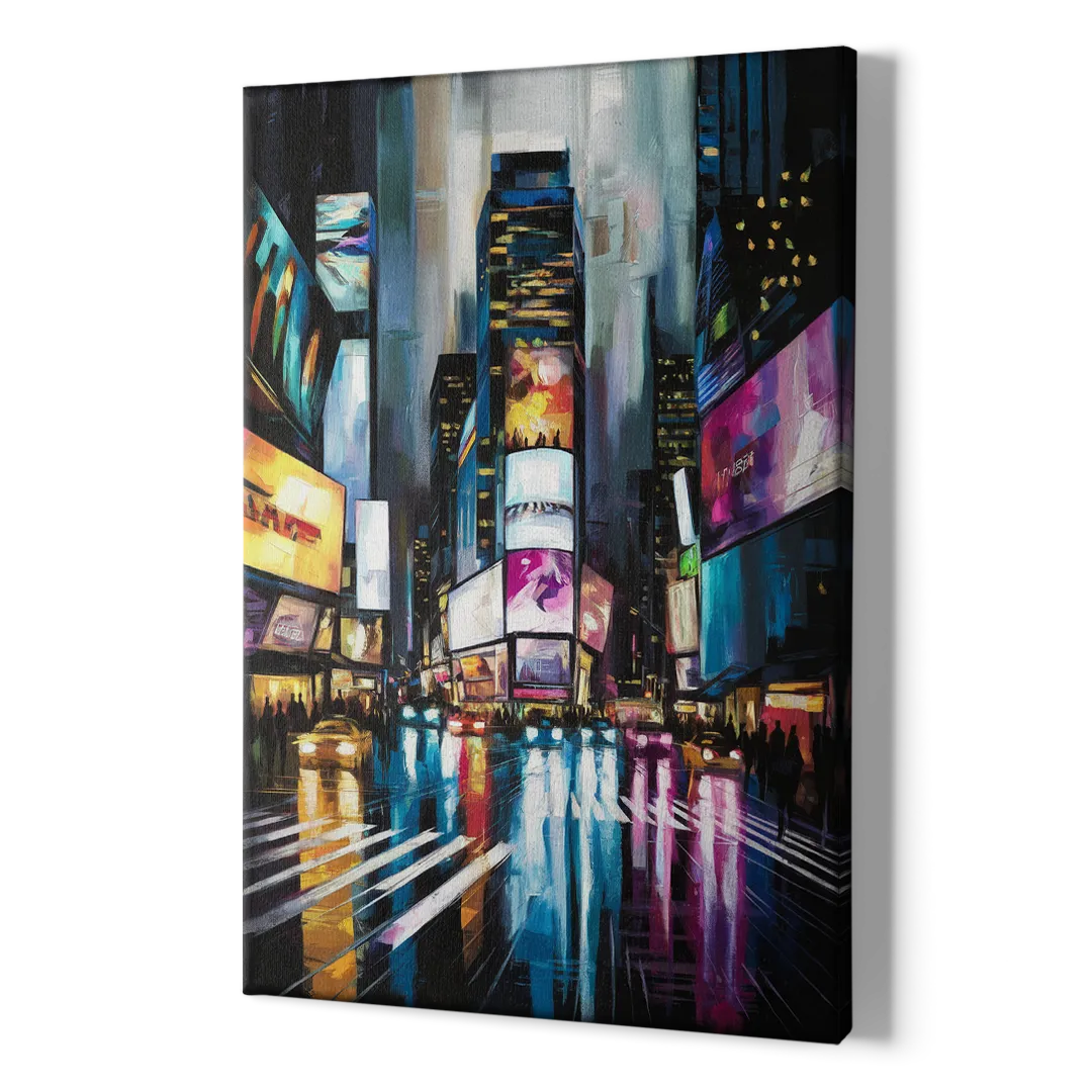 New York City Times Square Lights - Canvas Print Art Sides