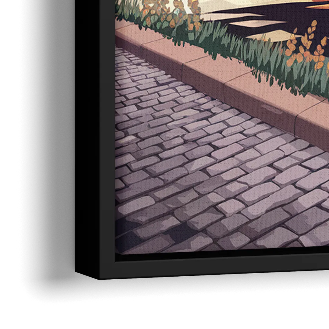 Philadelphia Waterfront - Close-Up Black Frame Canvas
