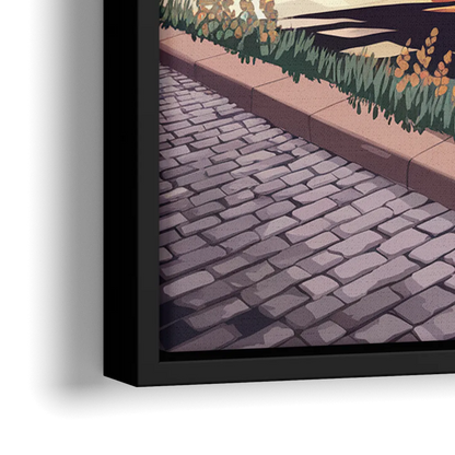 Philadelphia Waterfront - Close-Up Black Frame Canvas