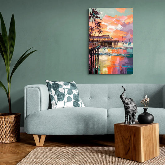 St. Petersburg Pier Vibes - Canvas Wall Art Living Room