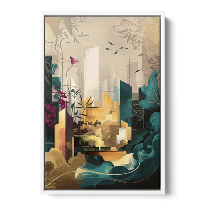 Anaheim Urban Charm - White Frame Canvas
