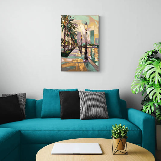 Tampa Bayshore Boulevard Scene - Canvas Wall Art Living Room