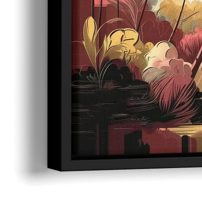 Fort Lauderdale Tropical Palm Trees - Close-Up Black Frame Canvas