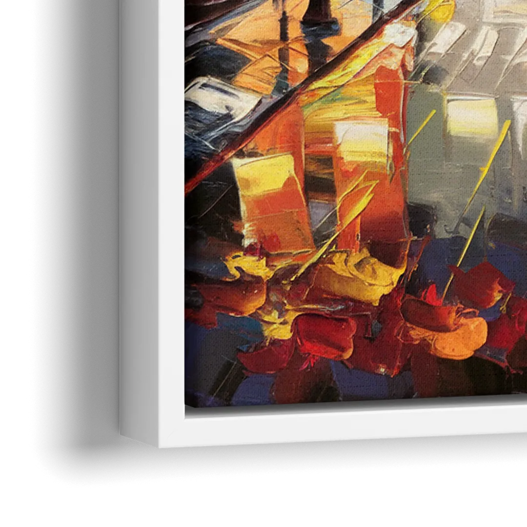 Madison Vibrant Downtown - Close-Up White Frame Canvas