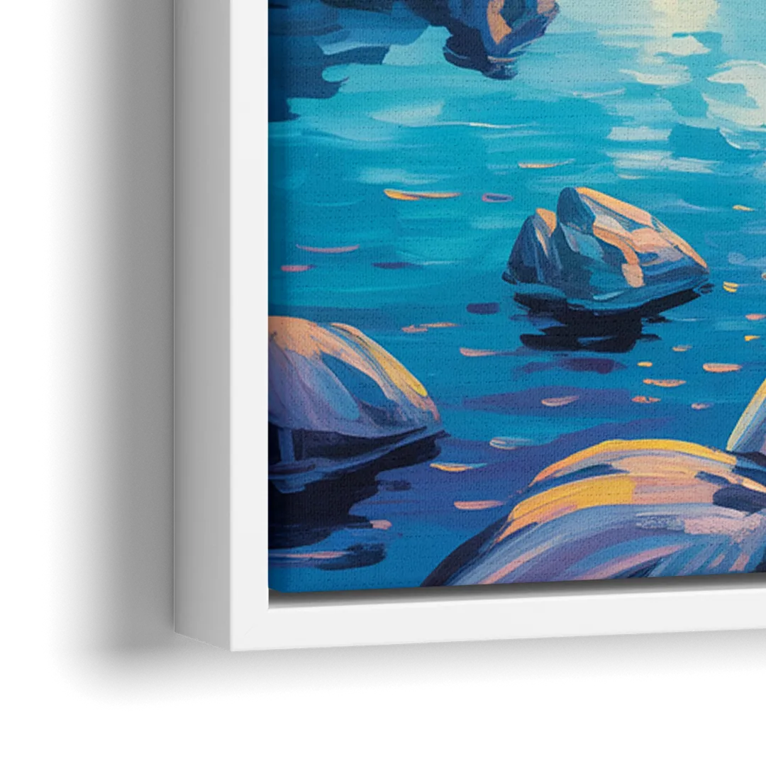 Lake Louise Reflections - Close-Up White Frame Canvas