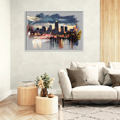 Charlotte Hornets Tribute - Living Room White Frame Canvas