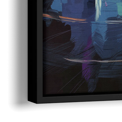 Los Angeles Airport Aerial View - Close-Up Black Frame Canvas