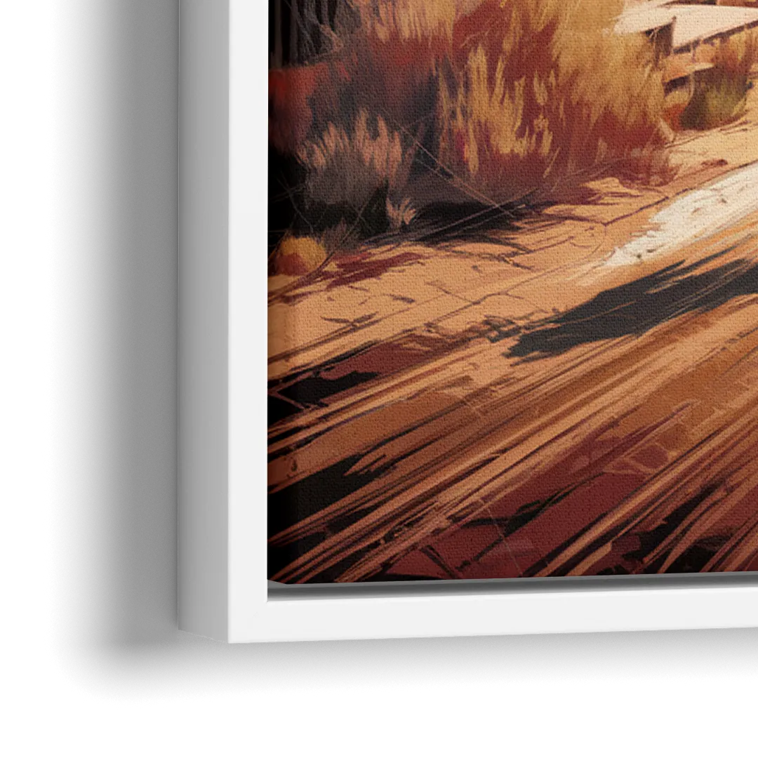 Tombstone Gunfight Scenery - Close-Up White Frame Canvas