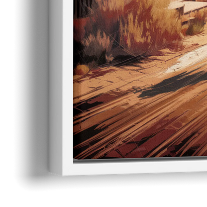 Tombstone Gunfight Scenery - Close-Up White Frame Canvas