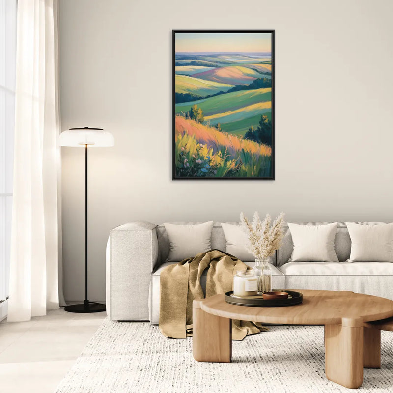 Rolling Hills of PEI - Living Room Black Frame Canvas