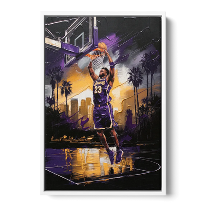 Los Angeles Lakers Legacy - White Frame Canvas