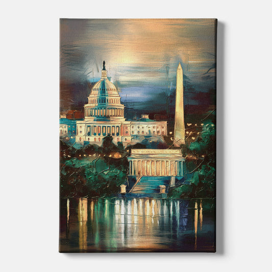 Washington DC Historic Landmarks - Canvas Wall Art