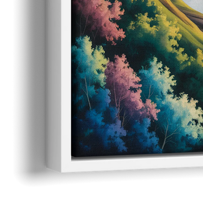 Niagara Falls Color Burst - Close-Up White Frame Canvas