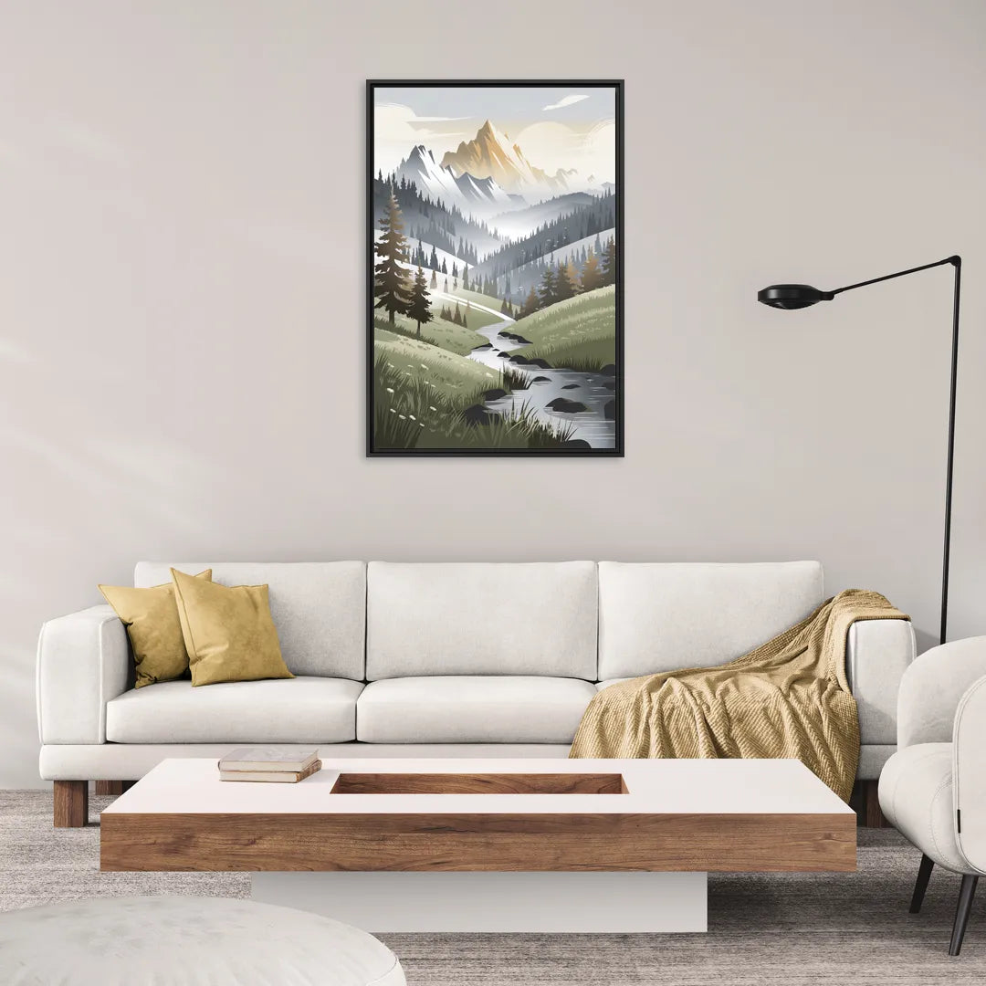 Vail Scenic Landscape - Living Room Black Frame Canvas