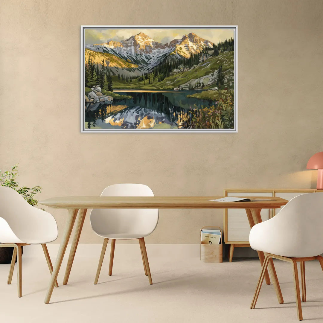 Breckenridge Colorado Rockies - Living Room White Frame Canvas