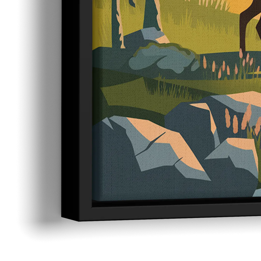 Anchorage Alaskan Wilderness - Close-Up Black Frame Canvas