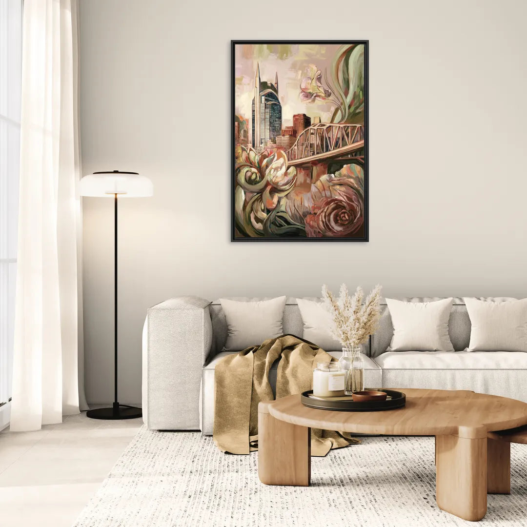 Nashville Timeless Beauty - Living Room Black Frame Canvas