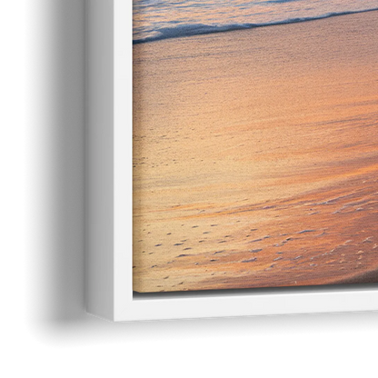 Huntington Beach Golden Hour - Close-Up White Frame Canvas