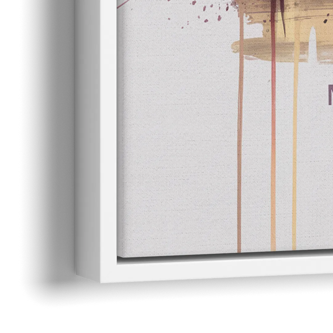 Memphis Skyline at Sunset - Close-Up White Frame Canvas