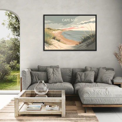 Cape May Ocean Breeze - Living Room Black Frame Canvas