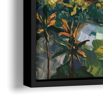 Honolulu Vibrant Cityscape - Close-Up Black Frame Canvas