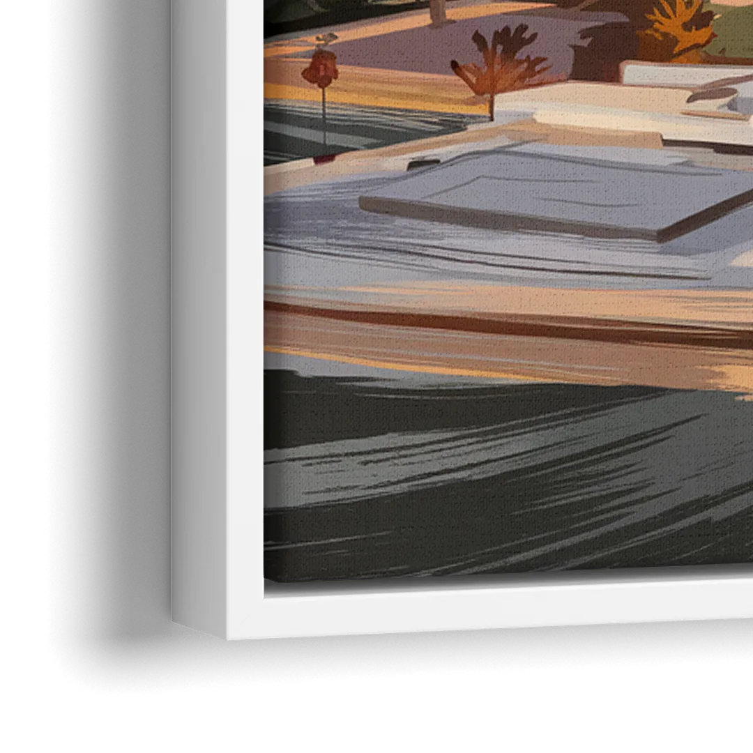 Joseph Skyline Sunset - Close-Up White Frame Canvas