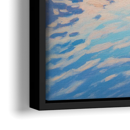 Maligne Lake Morning - Close-Up Black Frame Canvas