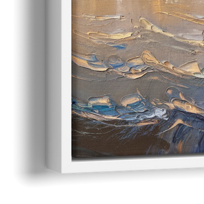 New York City Hudson River View - Close-Up White Frame Canvas