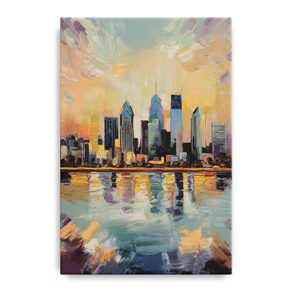 Philadelphia Skyline Reflections - Canvas Wall Art