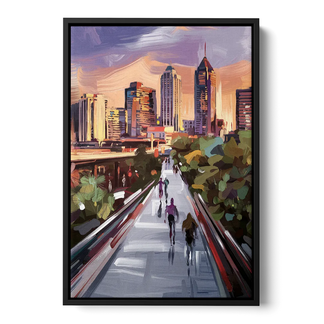 Atlanta Beltline Artwork - Black Frame Canvas