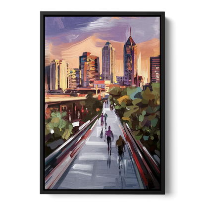 Atlanta Beltline Artwork - Black Frame Canvas