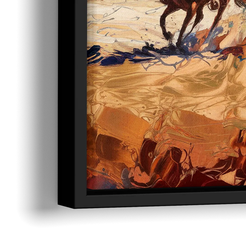 Fort Worth Rodeo And Cowboy Spirit - Close-Up Black Frame Canvas