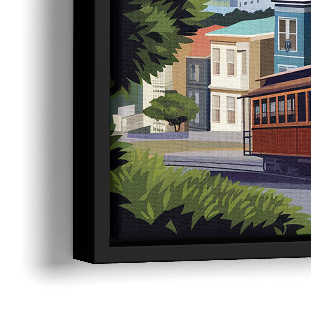 San Francisco Urban Landscape - Close-Up Black Frame Canvas
