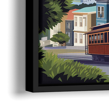 San Francisco Urban Landscape - Close-Up Black Frame Canvas