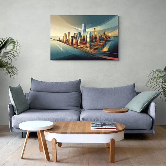 New York City Financial District - Canvas Wall Art Living Room