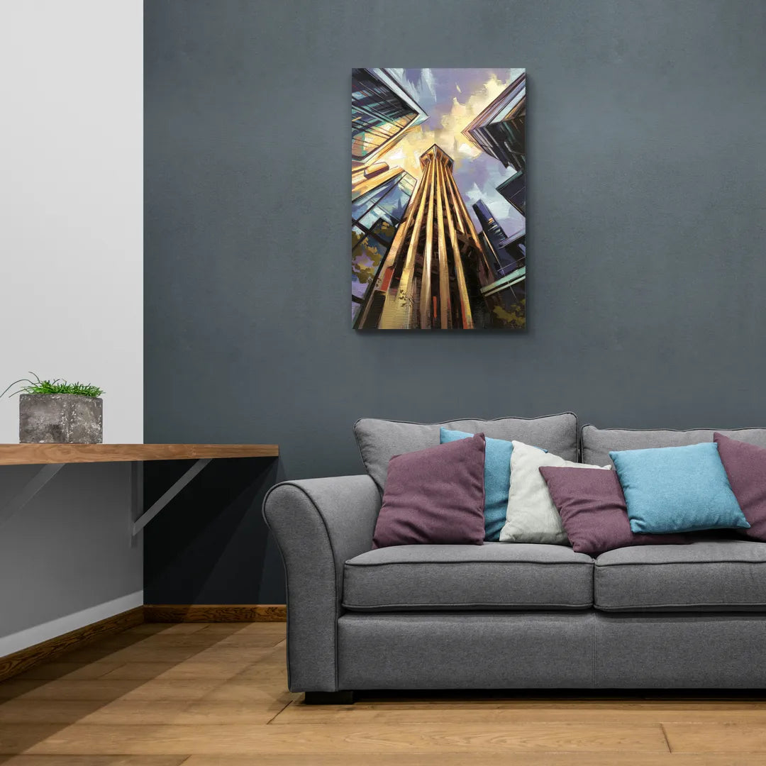 Dallas Modern Architecture - Canvas Wall Art Living Room