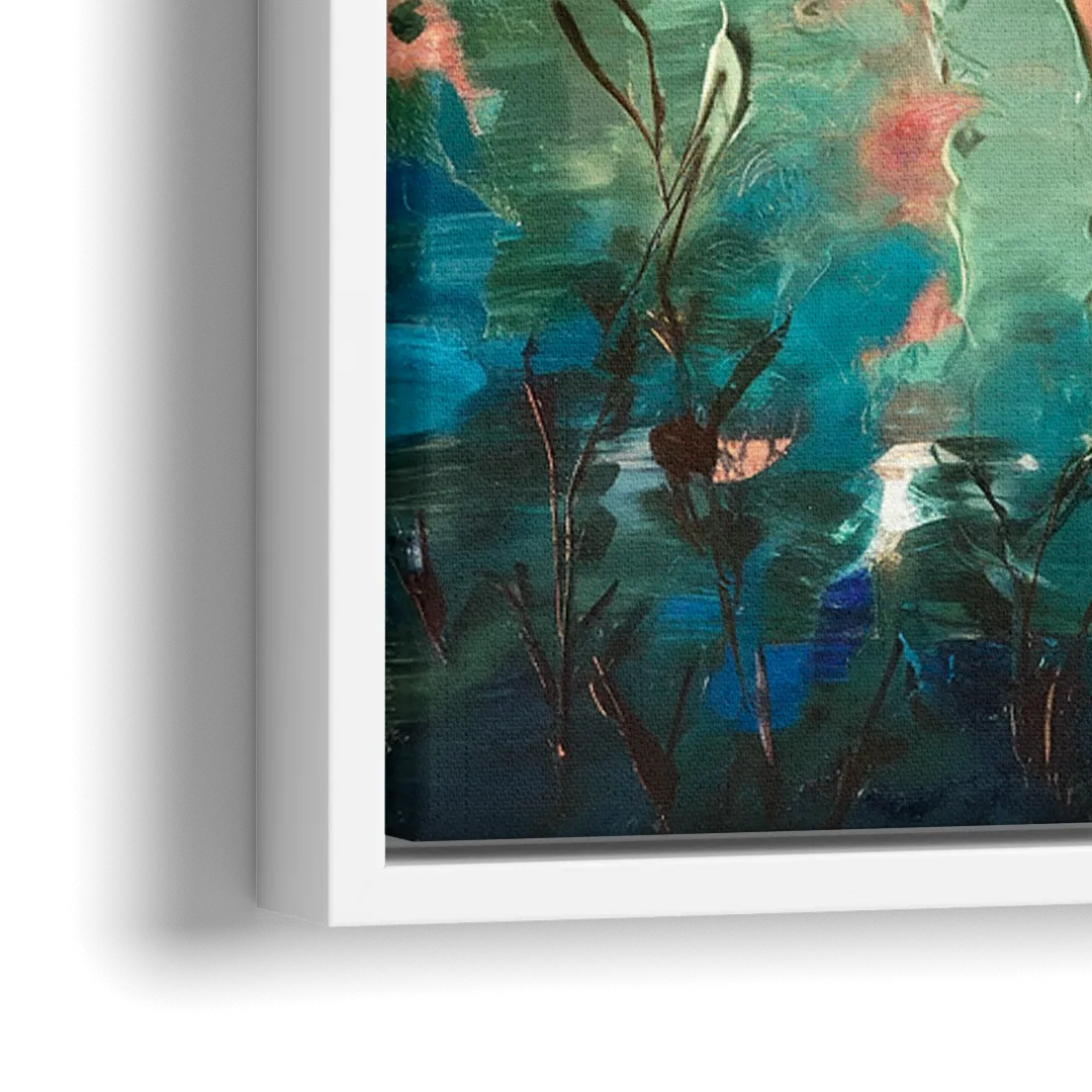 Tulsa Midtown Scenery - Close-Up White Frame Canvas