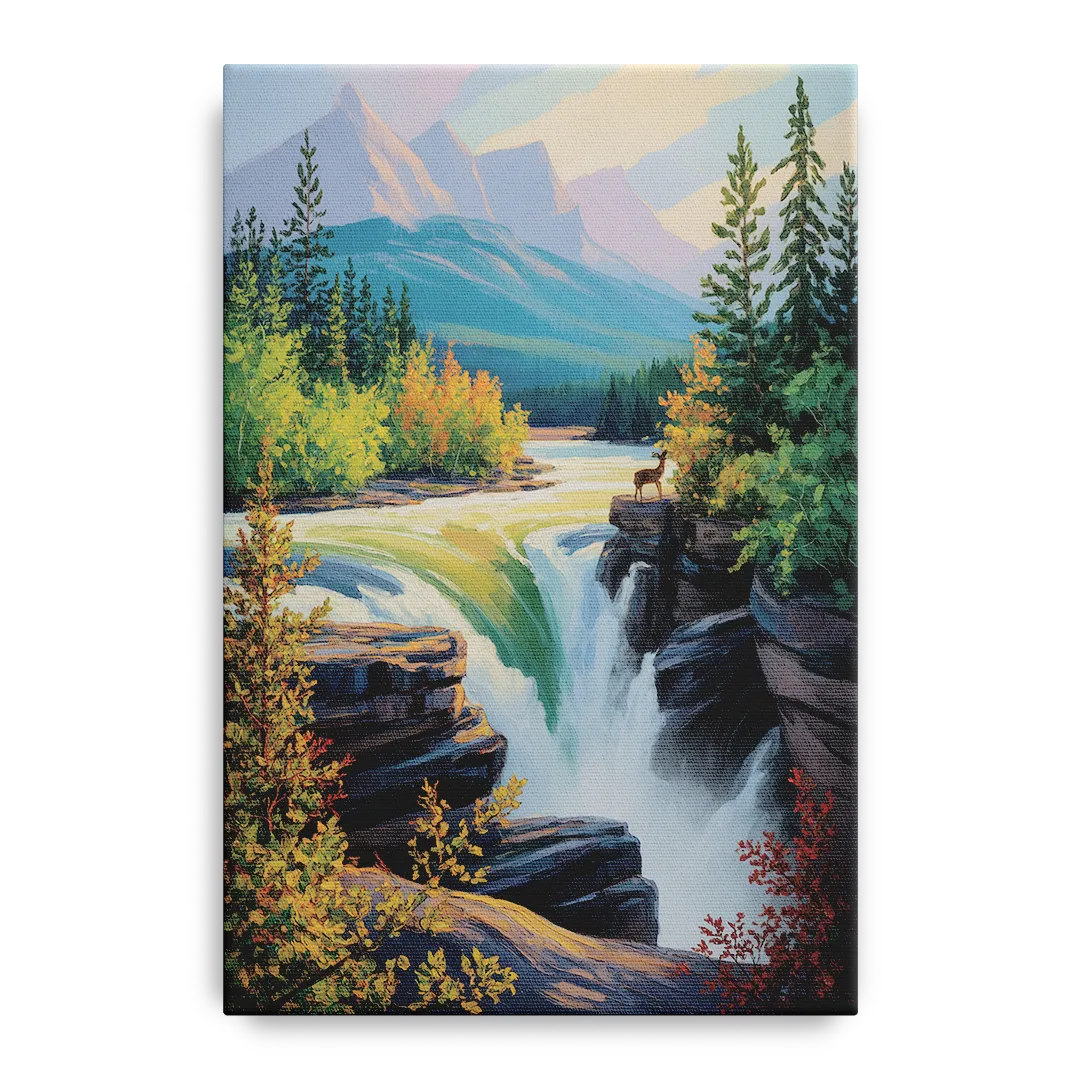 Athabasca Falls Majesty - Canvas Wall Art