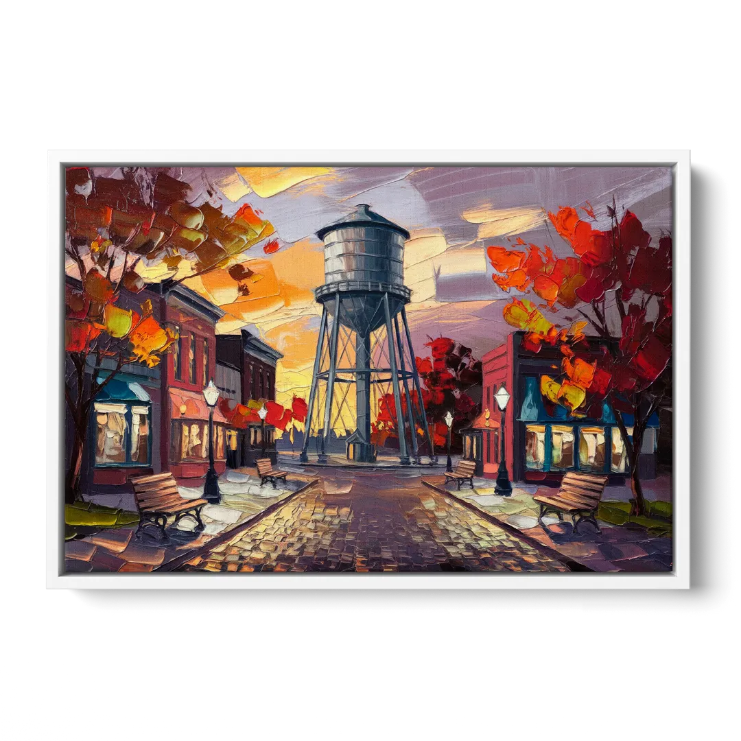 Plano Local Landmarks - White Frame Canvas