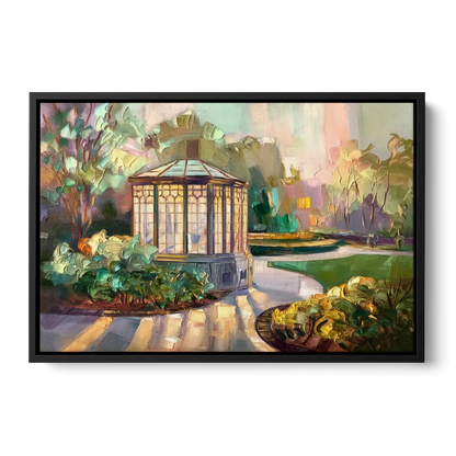 St. Louis Forest Park Landscape - Black Frame Canvas