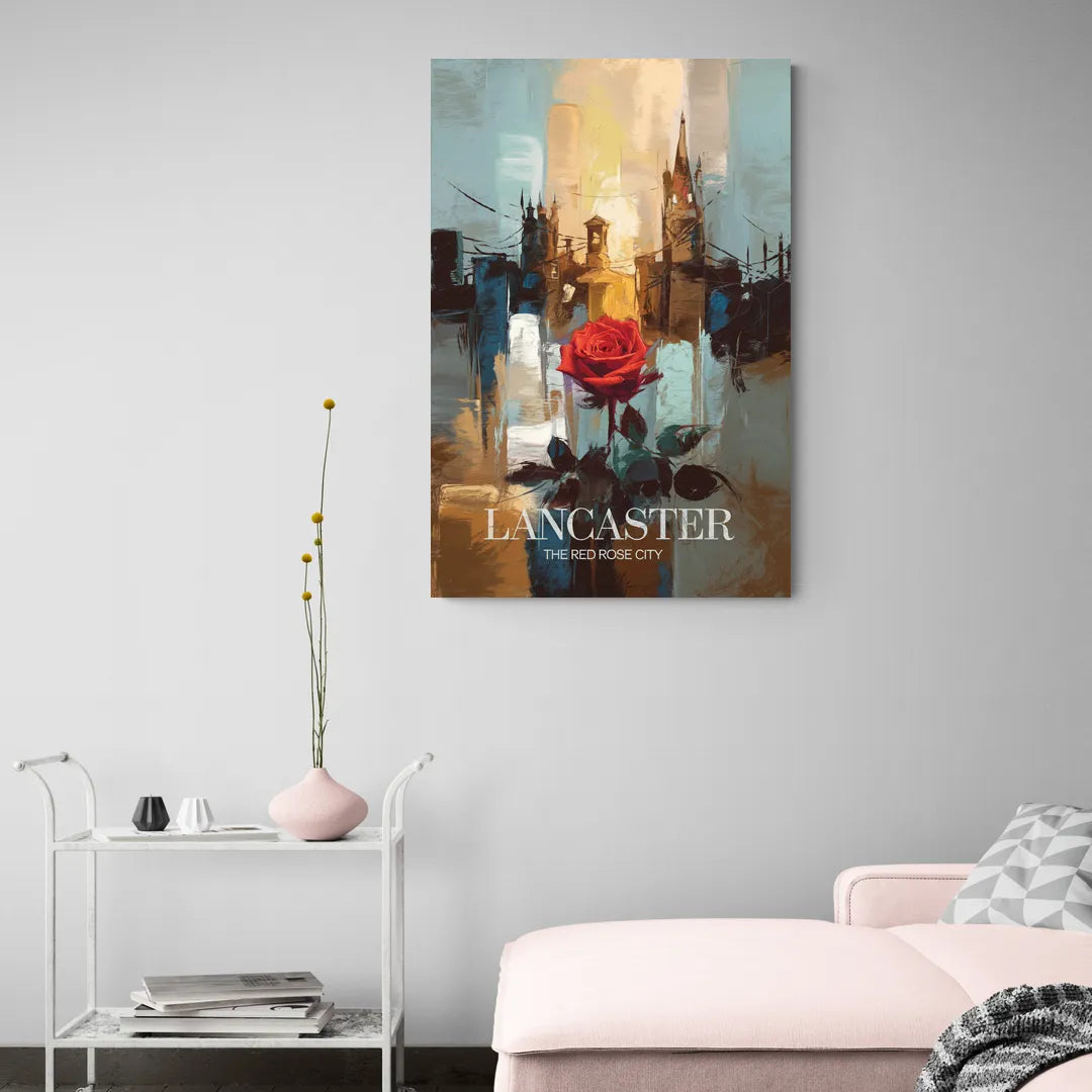 Lancaster Red Rose City - Canvas Wall Art Living Room