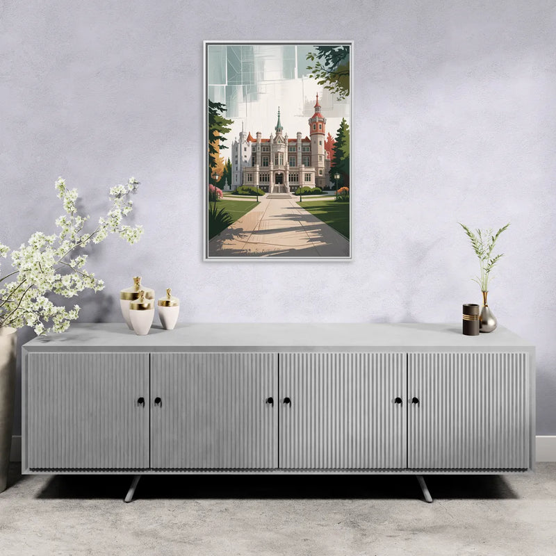 Casa Loma Historic View - Living Room White Frame Canvas